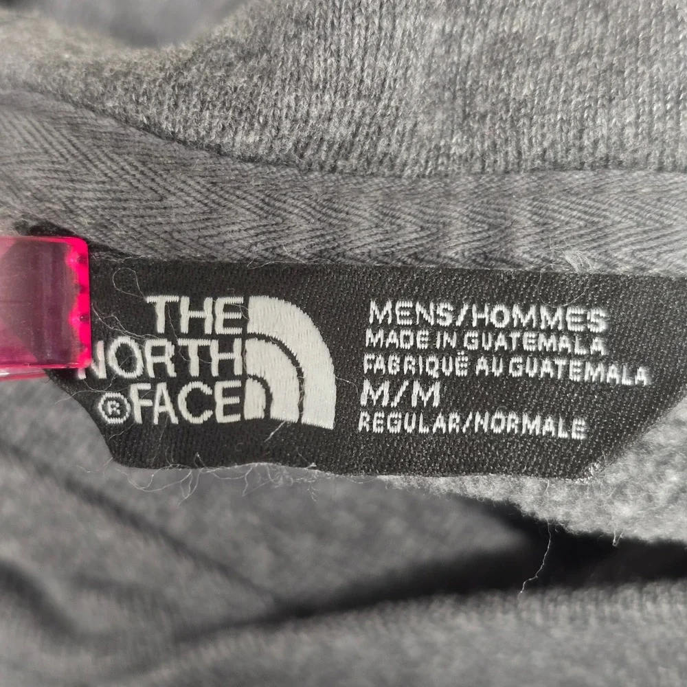 The North Face Mens Gray Embroidered Hoodie Logo‎ Raglan Sleeve Fleece Size M
